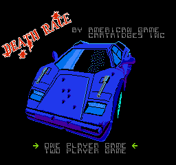 Death Race title screen for NES